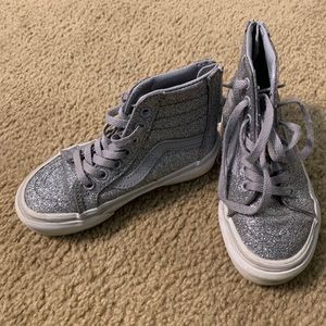 VANS girls, EUC silver glitter